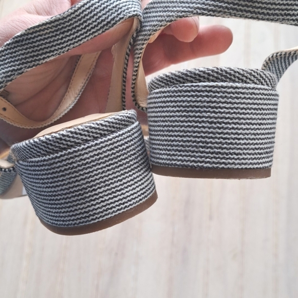 Clarks Women's Orabella Iris Navy Canvas Toile Marine Cushion Short Heel Sandals - Picture 7 of 9